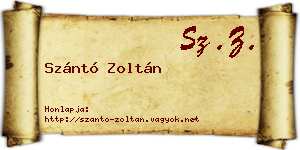 Szántó Zoltán névjegykártya