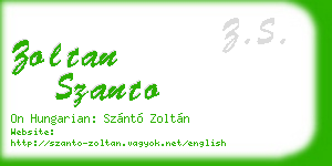 zoltan szanto business card