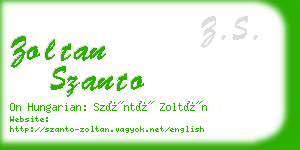 zoltan szanto business card